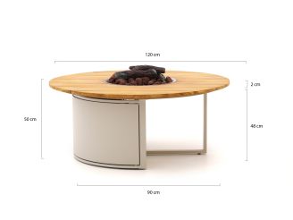 Cosiloft lounge vuurtafel ø120cm (h: 50cm) - Aluminium