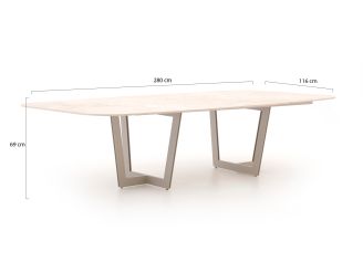 SUNS Fiave/Palermo 280cm low dining tuinset 9-delig