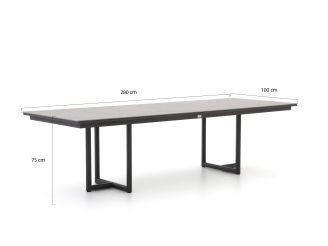 Tierra Outdoor Rivera/Naro 280cm dining tuinset 9-delig