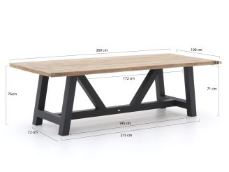 Intenso Isorella/Bresimo 260cm dining tuinset 7-delig