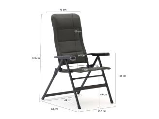 Forza Tione/Linosa 100cm dining tuinset 5-delig verstelbaar