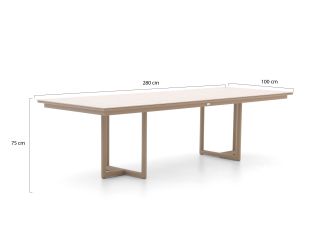 Tierra Outdoor Liv/Naro 280cm dining tuinset 9-delig stapelbaar