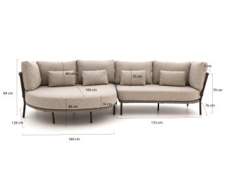 SUNS Bardi chaise longue loungeset 2-delig rechts
