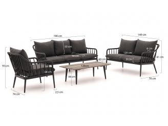 Manifesto Celante/ROUGH-K stoel-bank loungeset 4-delig 4-zits