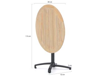 Bellagio Canzo klaptafel ø 85cm (h:75cm) - Teakhout