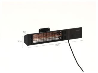 Sunred Ultra Fortuna muur terrasverwarmer 1500 Watt - Black