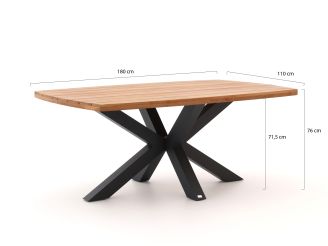 Tierra Outdoor Rivera/Induno Deens Ovaal 180cm dining tuinset 5-delig