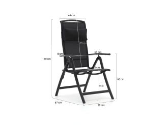 Forza Capri/Fidenza ovaal 180cm dining tuinset 5-delig verstelbaar
