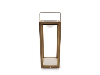 SUNS Tom lantaarn solar 21x22x54cm - Natural Teak/Camel Sand