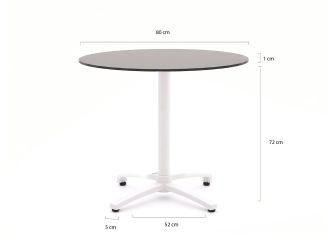 Bellagio Canzo klaptafel ø80cm (h:73cm) - Kunststof