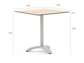 Bellagio Lisio tuintafel 70x70x73cm - Teakhout