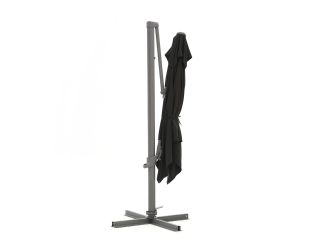 Shadowline Francisco zweefparasol 300x300cm - Charcoal Black (incl. voet 160kg verrijdbaar) (incl. kruisvoet, excl. tegels) (incl. beschermhoes)