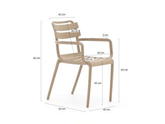 Forza Vico/Liverpool 145cm dining tuinset 5-delig stapelbaar
