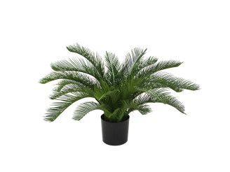 Designplants/Luca Lifestyle Cycas palm kunstplant (h:60cm) met Bordo Balloon bloempot - Groen (UV Bestendig) (bloempot = Clay)
