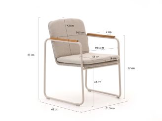 Bellagio Sordio/ROUGH-Y Ellips 200cm dining tuinset 5-delig stapelbaar