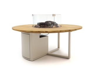 Cosiloft lounge vuurtafel ø120cm (h: 50cm) - Teakhout