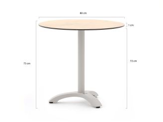 Bellagio Lisio tuintafel ø80cm (h:73cm) - Teakhout