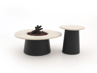 Cosidune lounge vuurtafelset ø 100cm (h: 40cm)/ø 55cm (h: 55cm)