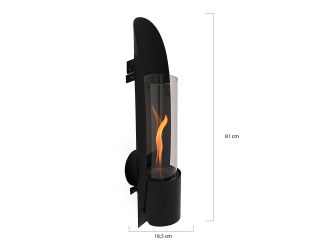 Tenderflame Cycloflame wandhaard 16,5x16,5x81cm - Black