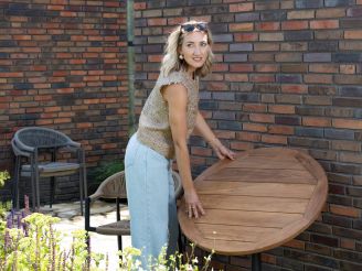 Bellagio Canzo klaptafel ø 85cm (h:75cm) - Teakhout