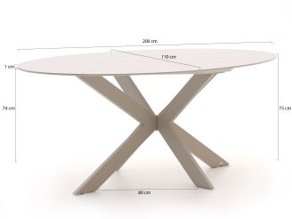 Bellagio Furato ellips dining tuintafel 200x110cm - Sintered stone