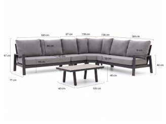 Tierra Outdoor Musone hoek loungeset 5-delig 6-zits