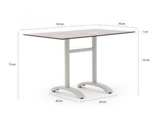 Bellagio Lisio tuintafel 120x70x73cm - Kunststof