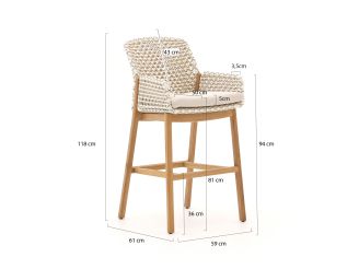 Zavelli Juntos/Cuore ø120cm barset 5-delig