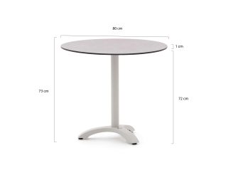 Bellagio Lisio tuintafel ø80cm (h:73cm) - Kunststof
