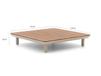 Zavelli Luminosa lounge tuintafel 122x122x25cm - Teakhout