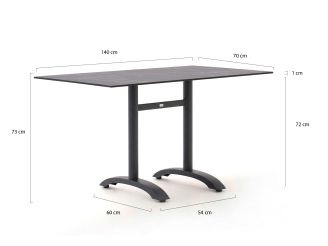 Bellagio Lisio tuintafel 140x80x73cm - Kunststof