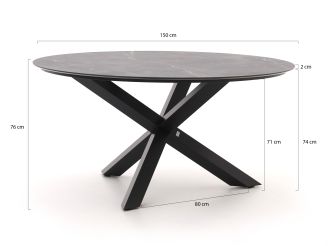 Bellagio Lodola dining tuintafel ø 150cm - Sintered stone