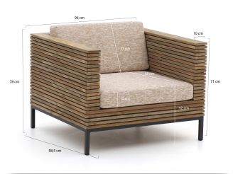 ROUGH-D lounge tuinstoel - Old Teak Greywash, Taupe - Naturel - Bruin - Teakhout