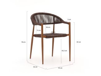 Manifesto Belpasso/Lisio 120cm dining tuinset 5-delig stapelbaar