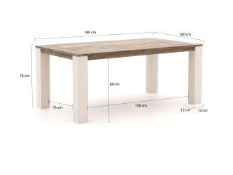 ROUGH-X dining tuintafel 180x100x76cm - Teakhout