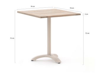 Bellagio Lisio tuintafel 70x70x75cm - Teakhout