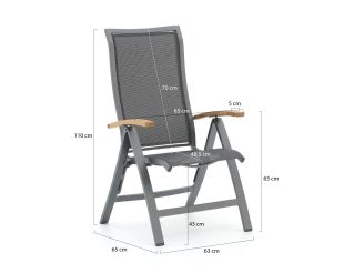 Bellagio Lugo/Liverpool 90cm dining tuinset 3-delig verstelbaar