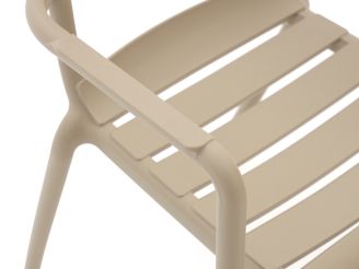 Forza Vico dining tuinstoel stapelbaar - Taupe - Naturel - Bruin - Kunststof