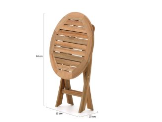 Hartman Sophie Studio/Preston klaptafel ø65cm balkonset 3-delig