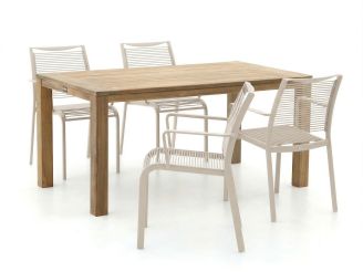 Apple Bee Hawaii/ROUGH-S 160cm dining tuinset 5-delig stapelbaar