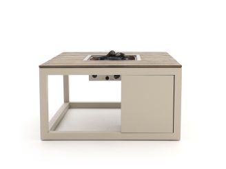 Cosiraw lounge vuurtafel 100x100x55cm - Teakhout