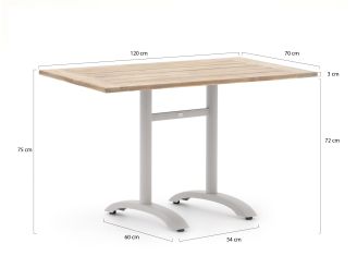 Bellagio Lisio tuintafel 120x70x75cm - Teakhout