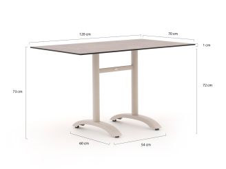 Bellagio Lisio tuintafel 120x70x73cm - Kunststof