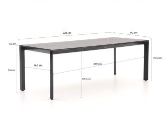 Bellagio Sestino dining tuintafel 220x90cm - Sintered stone