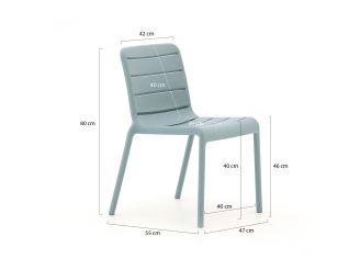 Forza Narni/Canzo ø80cm dining tuinset 5-delig stapelbaar
