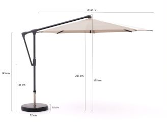 Glatz Sunwing Casa zweefparasol ø 330cm - Taupe (151) (incl. Shadowline voet 90 kg) (incl.hoes)