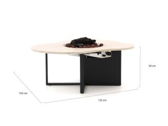 Cosiloft Novi lounge vuurtafel 125x102x50cm - Aluminium
