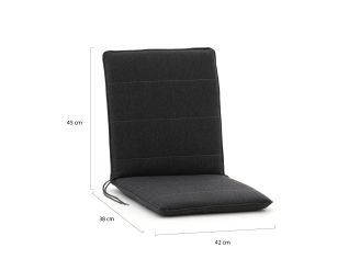 Tuinkussen 83x42cm t.b.v. klapstoel Country/Leeds - Dark Grey Melange