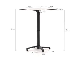 Forza Sile/Canzo 70cm dining tuinset 3-delig verstelbaar