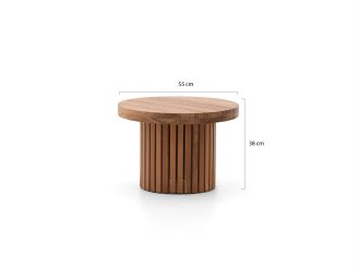 Tierra Outdoor Marapa lounge tuintafel ø 55cm (h: 38cm) - Teakhout